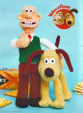 CROCHET  PATTERN  TOY/DOLL **  WALLACE & GROMIT **  DK. COL PRINT ON 160G PAPER