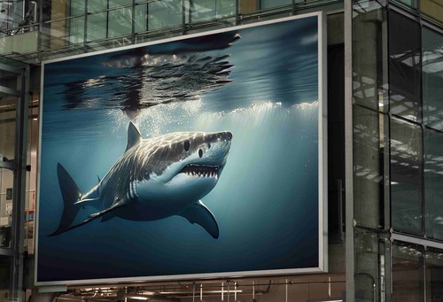Jaws poster shark great - poster, white