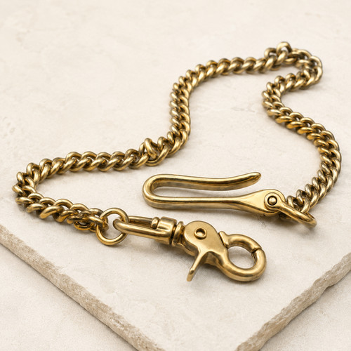 Solid brass wallet chain - wallet, heavy