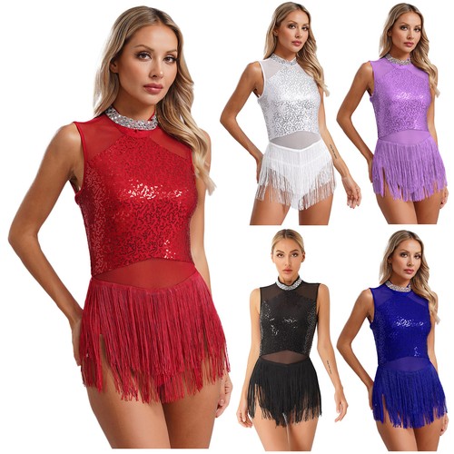 Women sequins tassel latin - sequins,