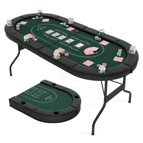 Costway foldable poker table - poker, 8