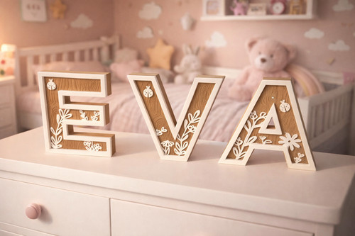 Wooden look letter - wooden,