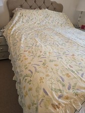 Vintage DORMA Country Diary Meadow Double Duvet Cover Frilled Floral Butterflies