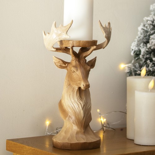 Vintage stag pillar candle - stag,