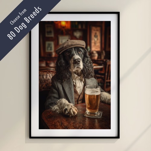 Funny dog drinking beer - drinking, at