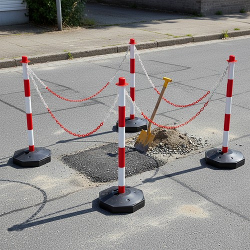 Safety barrier post set - barrier,