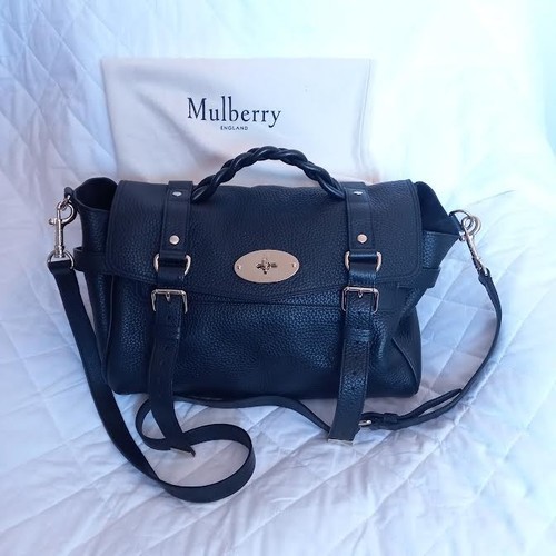 Black leather alexa - leather, mulberry