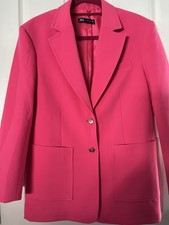 Oversized Fuchsia Pink Zara Blazer With Padded Shoulders XS