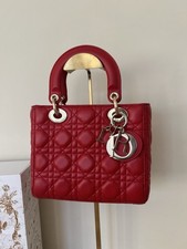 Lady Dior In Red Lambskin With