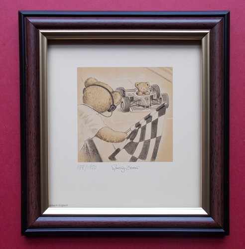 Teddy bear print framed by - ,