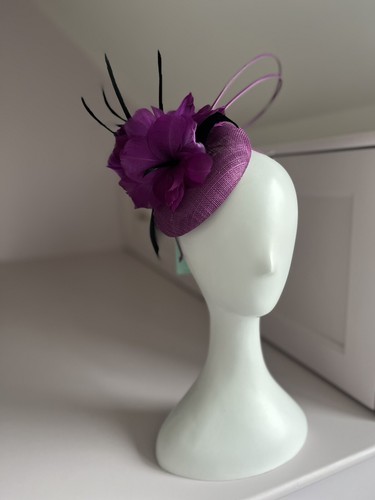 Ladies damson pink - pillbox, hat