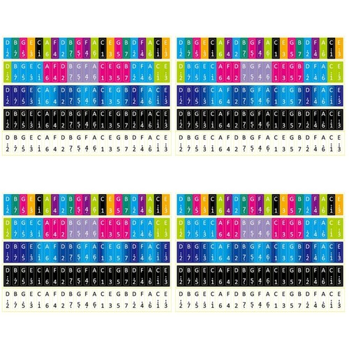 Reusable kalimba note stickers - note,