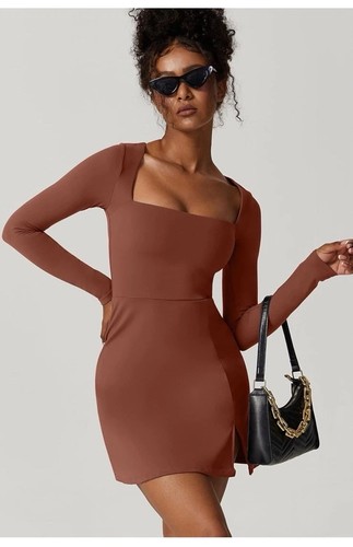 Carob brown dress - carob,