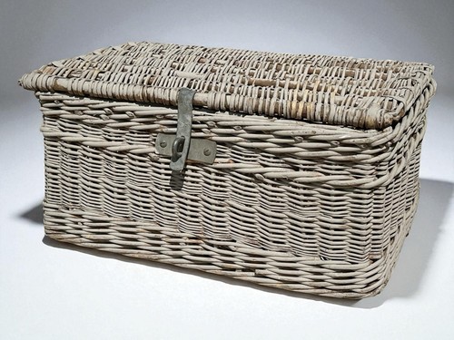 Old wicker laundry basket - wicker,