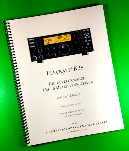 Owners manual for elecraft k3s - for,