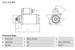 Bosch starter motor fits - motor,