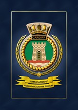 HMS CARDIFF SHIPS BADGE/CREST - HUNDREDS OF HM SHIPS IN STOCK