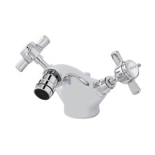 Nuie Beaumont Luxury Mono Bidet Mixer Tap with Waste Dual Handle Chrome Bathroom