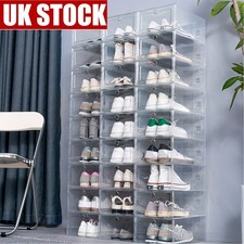 12x White Plastic Shoe Storage