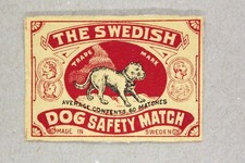 Matchbox label Made in Sweden
