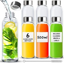 6-Pack Reusable Glass Bottles