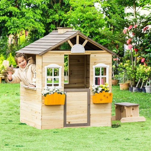 Wooden kids playhouse - wooden,