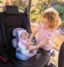 Pink & Grey Doll Car Seat – Portable Lightweight Booster, Fits Dolls Up to 45cm