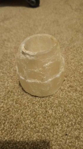Selenite crystal candle - selenite,