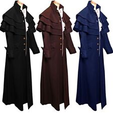 Men Coat Jackets Victorian Style Medieval Frock Long Trench Cape Cloak Overcoat