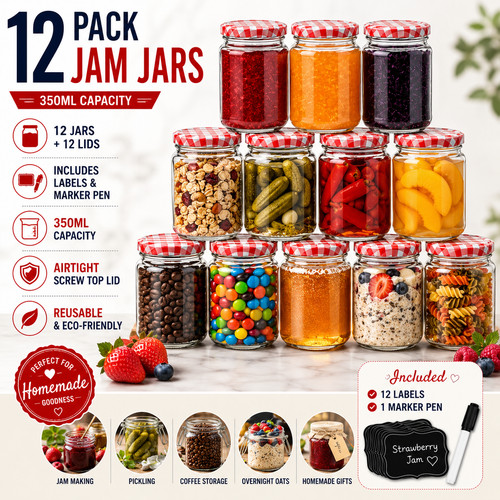 Round jars glass jam marmalade - jars,