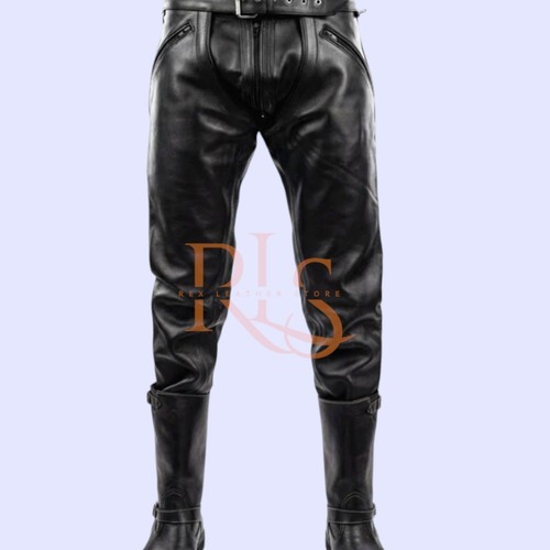 Men black gay leather - men's, chap