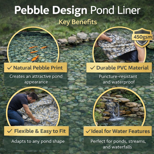 Pebble design pond liner - design,