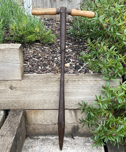 Vintage cast iron handle - vintage, t