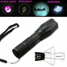 Adjustable Zoomable Flashlight 940nm Infrared IR LED Night Vision Hunting Torch