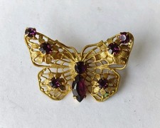 Butterfly Brooch Czech Vintage