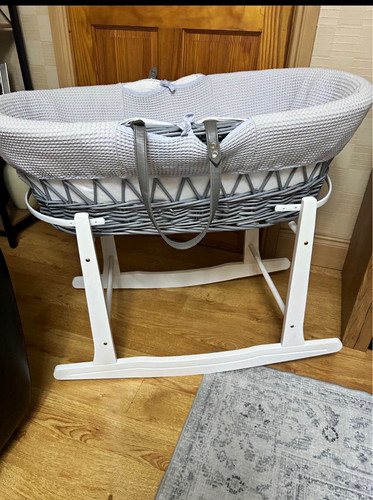 Grey wicker oval - wicker, moses