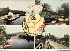 Agep10-89-0906 - Cezy - Yonne - A Corner Where One Fishes Barge