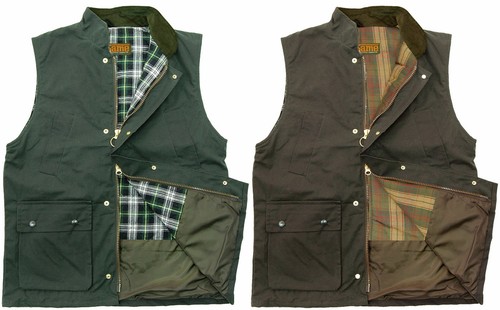 Game mens wax gilet - wax, tartan
