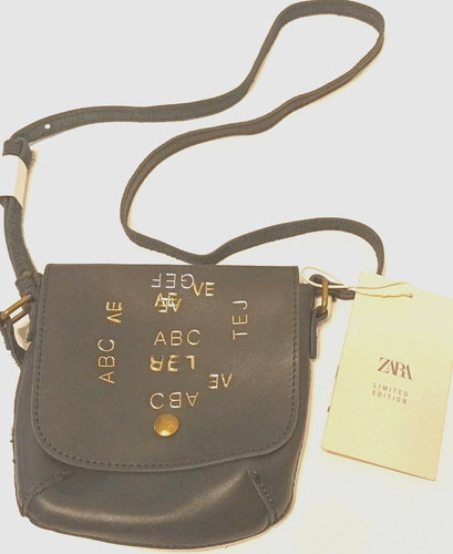 New zara black leather gold - new,
