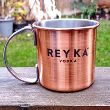 REYKA Copper Vodka Moscow Mule Metal Mug Cup 8.5cm x 8.5cm dia. Brand New