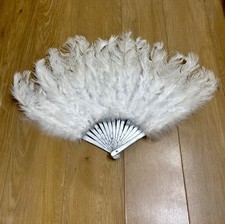 White ostrich feather fan