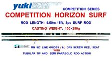 YUKI 15ft COMPETITION HORIZON SURF ROD SEA FISHING 3pc CARBON BEACHCASTER ROD