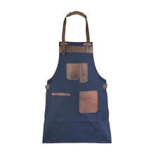 Canvas Apron with Leather pockets Butcher, BBQ & Grill Apron Woodwork Apron Gift