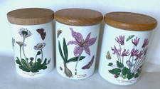 Portmeirion Botanic Garden Storage Jar 12cm x 3 Meadow Saffron Daisy Cyclamen