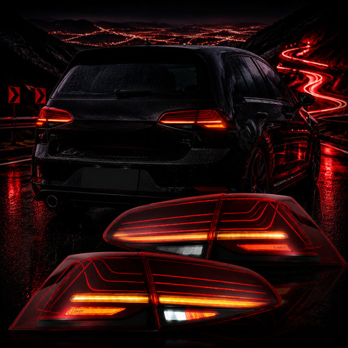 Full led red tail lights - red,