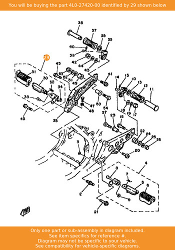 Yamaha front footrest - footrest, assy