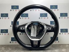 VW POLO 3 SPOKE FLAT BOTTOM LEATHER STEERING WHEEL FITS 2018 TO 2025 2G0419091BS