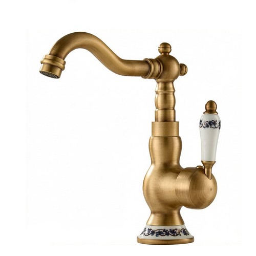 Antique brass swivel - swivel, single