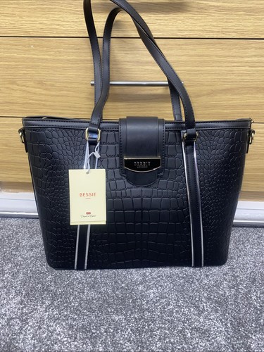 Bessie london black - black, crocodile