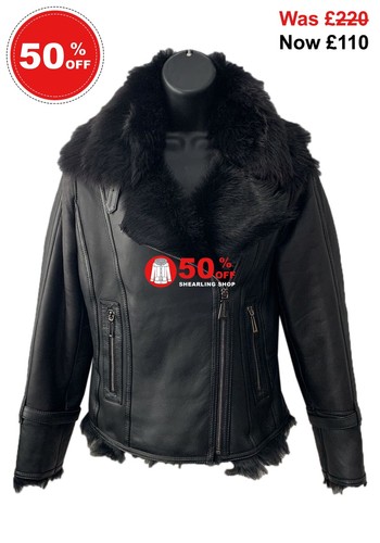 Ladies black sheepskin - black,